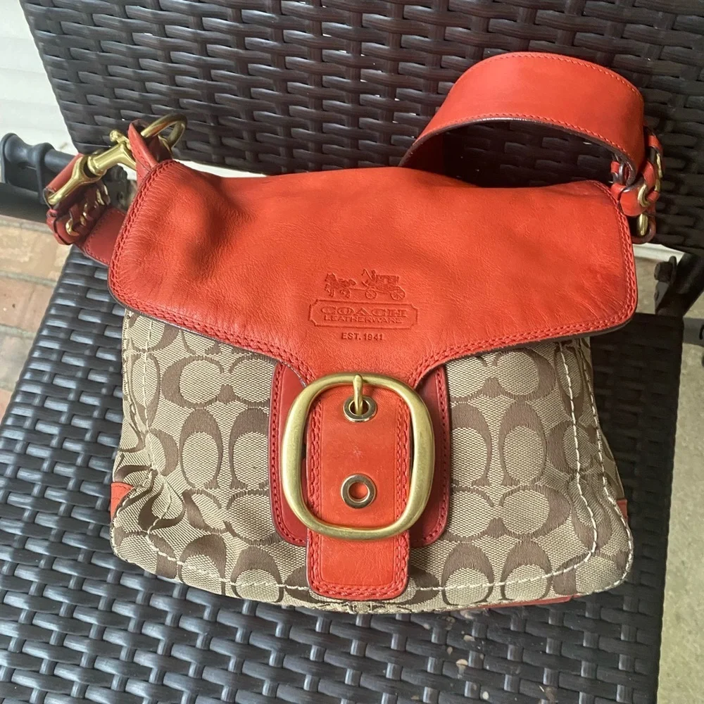 Coach Bleeker Signature Canvas and Leather Shoulder Bag